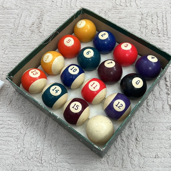Vintage Aramith Billard Set Pool Balls Phenolic 2 1/4" Made in Belgium Orgnl Box - Picture 9 of 16